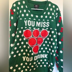 Ugly Christmas sweater - beer pong - XL.   Ugly Stuff brand